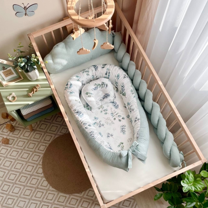 Protectie somn – Baby Nest vafe cu mix de flori- menta (3)